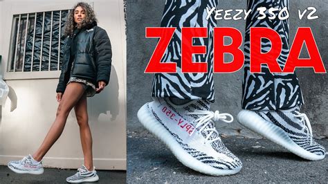 yeezy zebra on foot